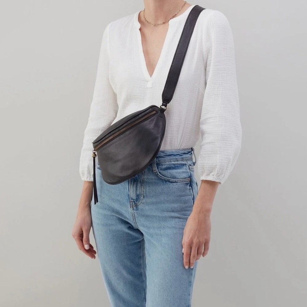 Hobo Juno Belt Bag Black Leather NWT